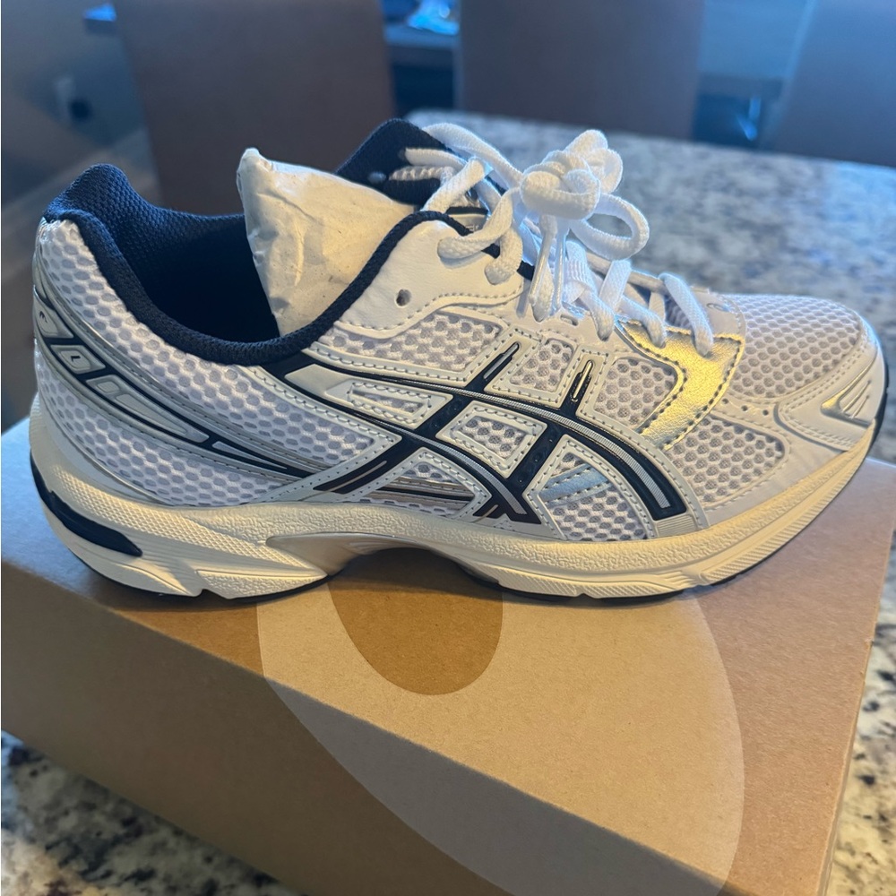 ASICS GEL-1130 White and Midnight Blue Shoes